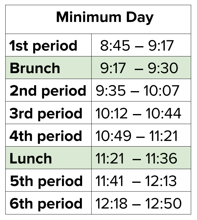Bell Schedule