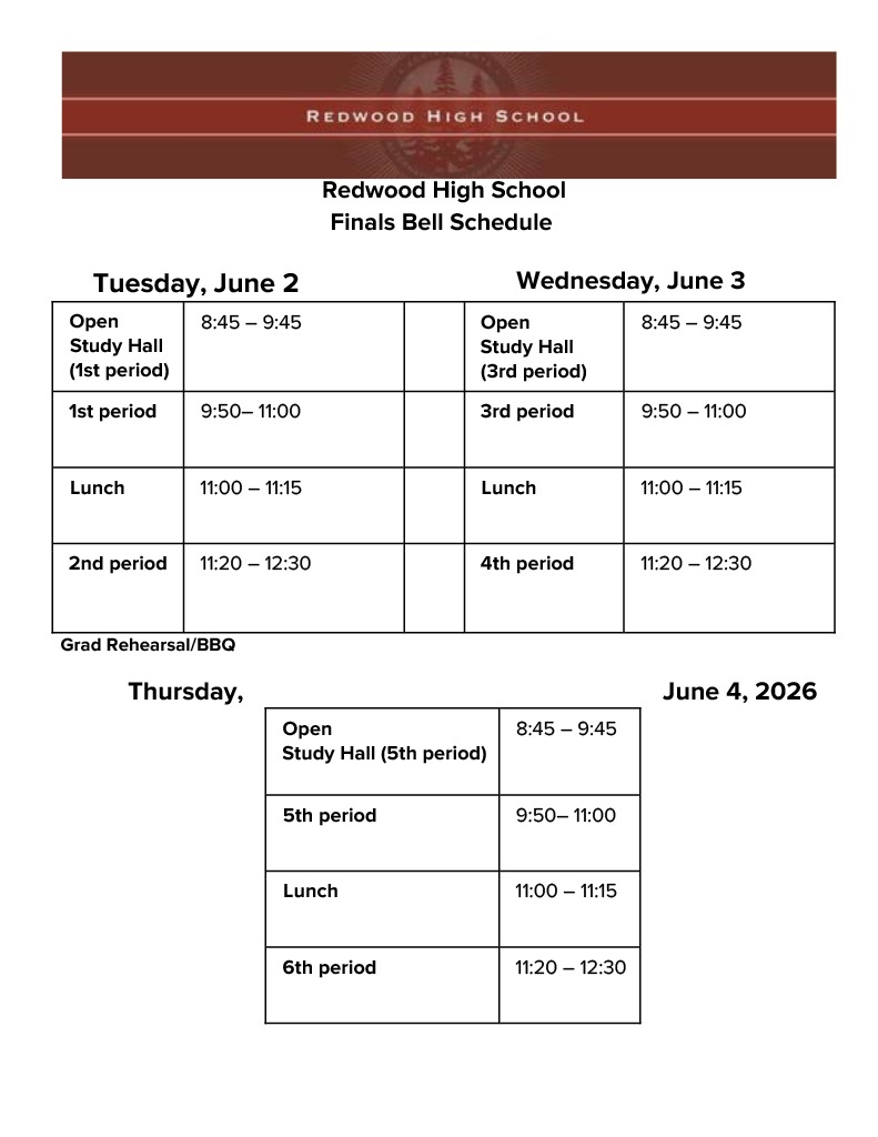 Finals Bell Schedule