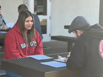 CTE Woodshop students participated in mock interviews with industry professionals.